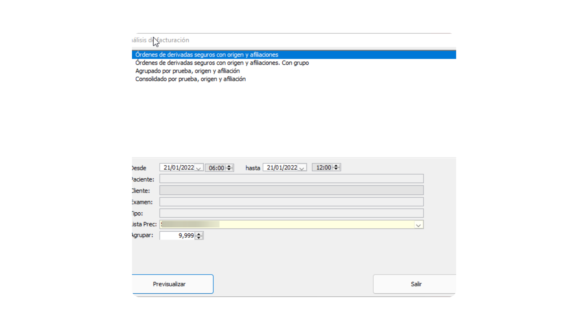 Análisis de facturación