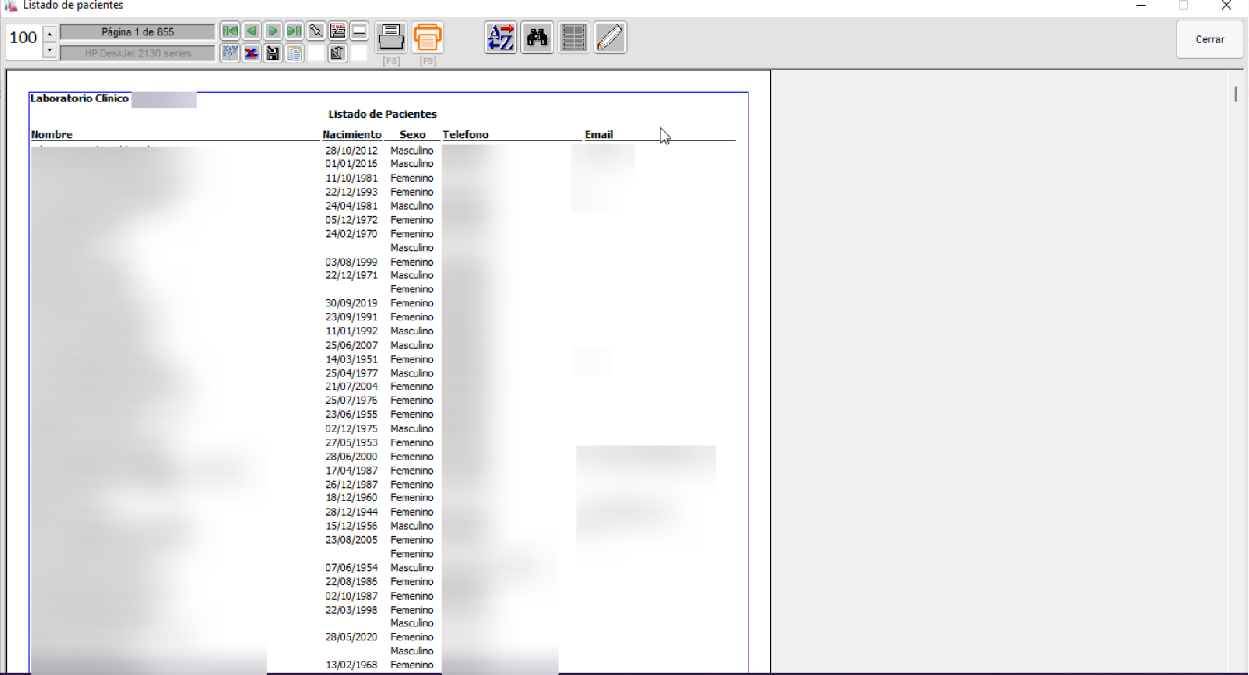 Listado de pacientes